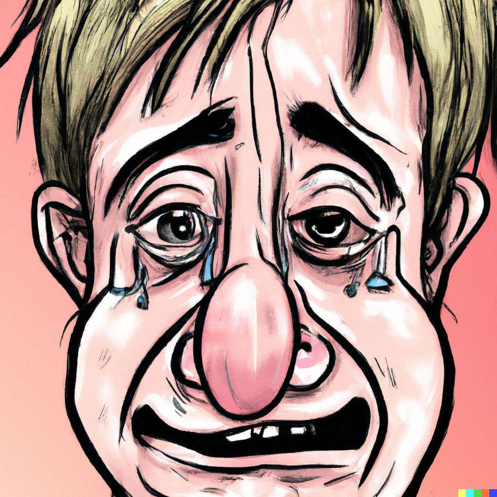 a representation of anxiety, digital art, caricature